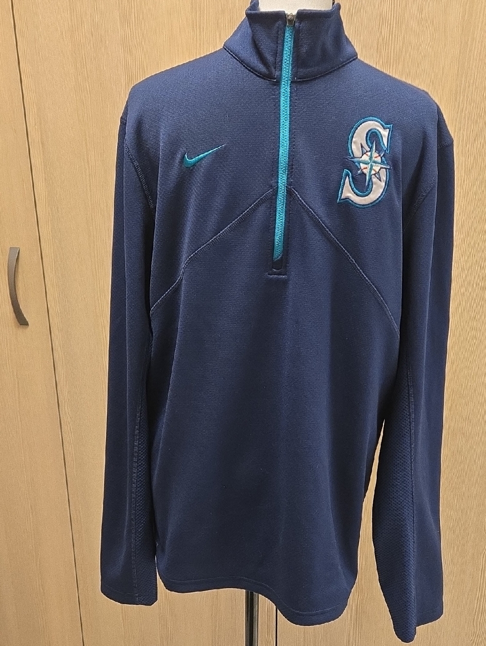 Nike Navy Blue Seattle Mariners Zip Pullover